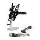 Conjunto traseiro ajustável cnc, apoio para os pés, conjunto traseiro para suzuki gsxr1000 2009-2016, blac genérico