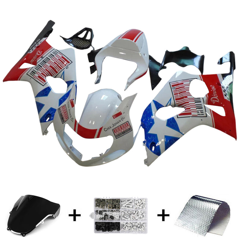 Amotopart Suzuki GSXR1000 2000-2002 K1 K2 kåpa Set Body Plast ABS