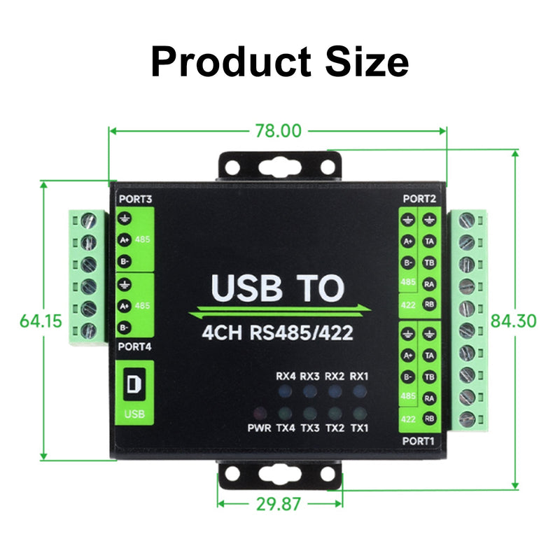 Moduł adaptera izolowanego konwertera przemysłowego USB na RS422 RS485