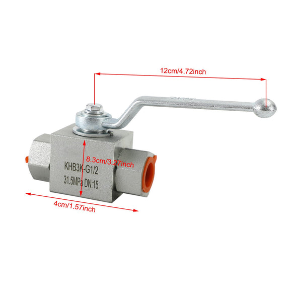 3-vägs hydraulisk kulventil 1/4"/3/8"/1/2" NPT högtryckskulventil med invändig gänga