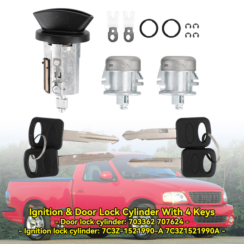 1997-2007 Ford F250 F350 F450 Sytytys- ja ovilukitussylinteri 4 avaimella 703362