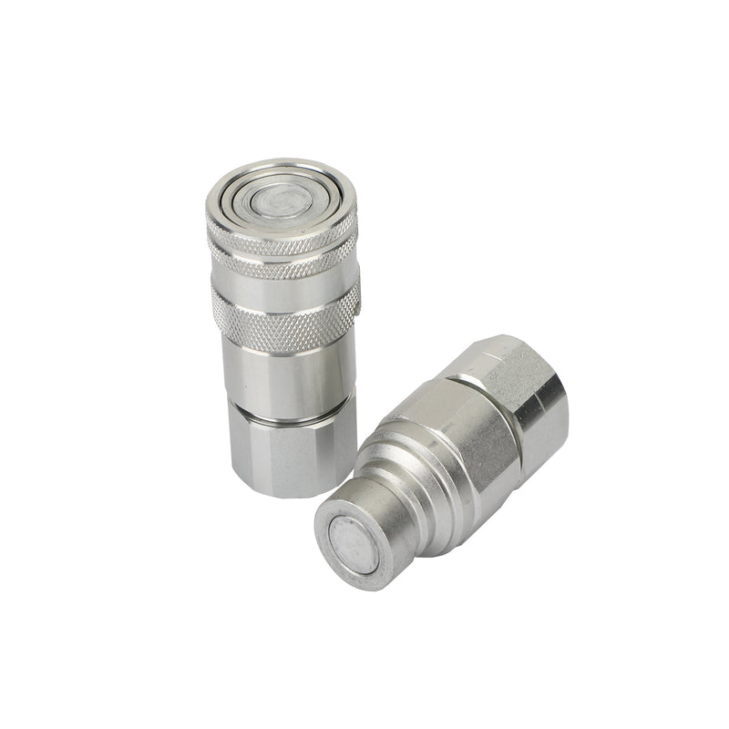 1/2" NPT-parihydraulinen tasapinnainen pikaliitin Liukuohjattu kuormaaja Bobcat ISO 16028:lle