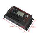 20A/30A Solarpanel Regler Laderegler PWM LCD Dual USB 12V/24V