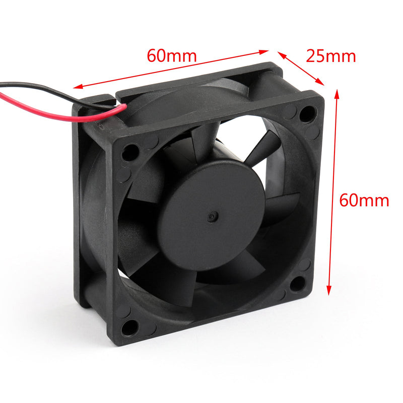 1 stk DC børsteløs vifte 12V 0,15A 6025s 60x60x25mm 2-pinners CUP datamaskinvifte