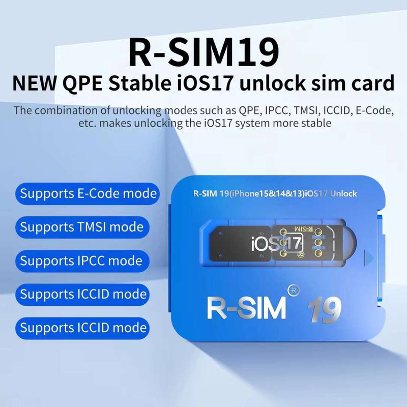 R-SIM19 UUSI QPE Stable Unlock SIM-kortti iPhone 15 Plus 14 13 Pro Max 12 IOS17:lle