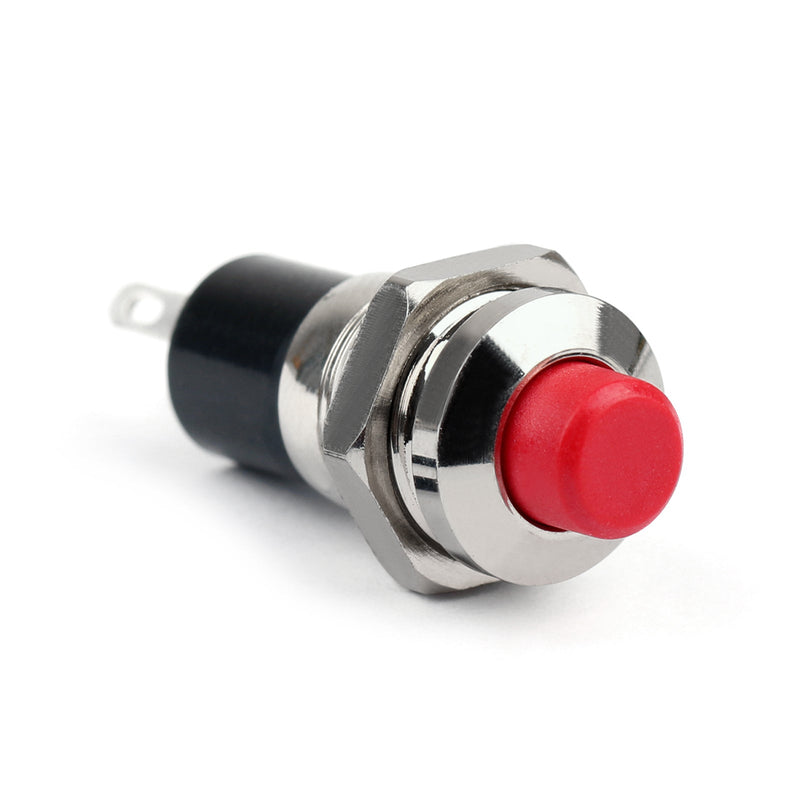 4 Uds nuevo Mini pulsador SPST momentáneo N/O interruptor de apagado 10mm rojo para coche