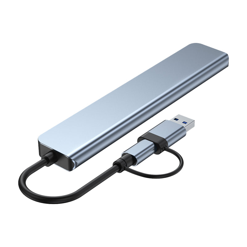 USB + Type C -kaksoisliitäntä 7 in 1 USB C -keskittimen telakka USB3.0+USB 2.0*2+SD+TF