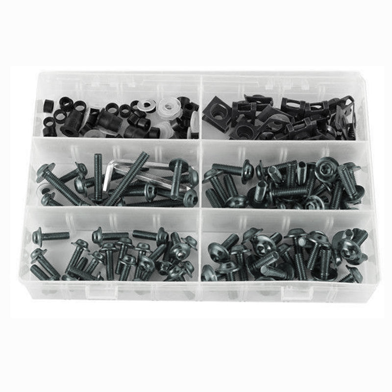 177pcs Sportbikes Motorradverriegelungsschrauben Kit M5/M6 Fastener Schrauben Titanium