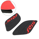 Par de almofadas laterais de proteção do tanque adequadas para Yamaha R15 V3 2017-2020 borracha preta genérica