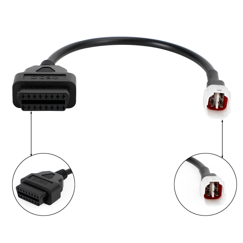 4-stift till OBD2-kabeldiagnostikadapterkontakt lämplig för Yamaha R1 R6 MT09