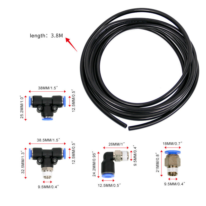 Turboajoneuvot PUSH LOCK musta tyhjiöliitinsarja Turbo Wastegate & Solenoid