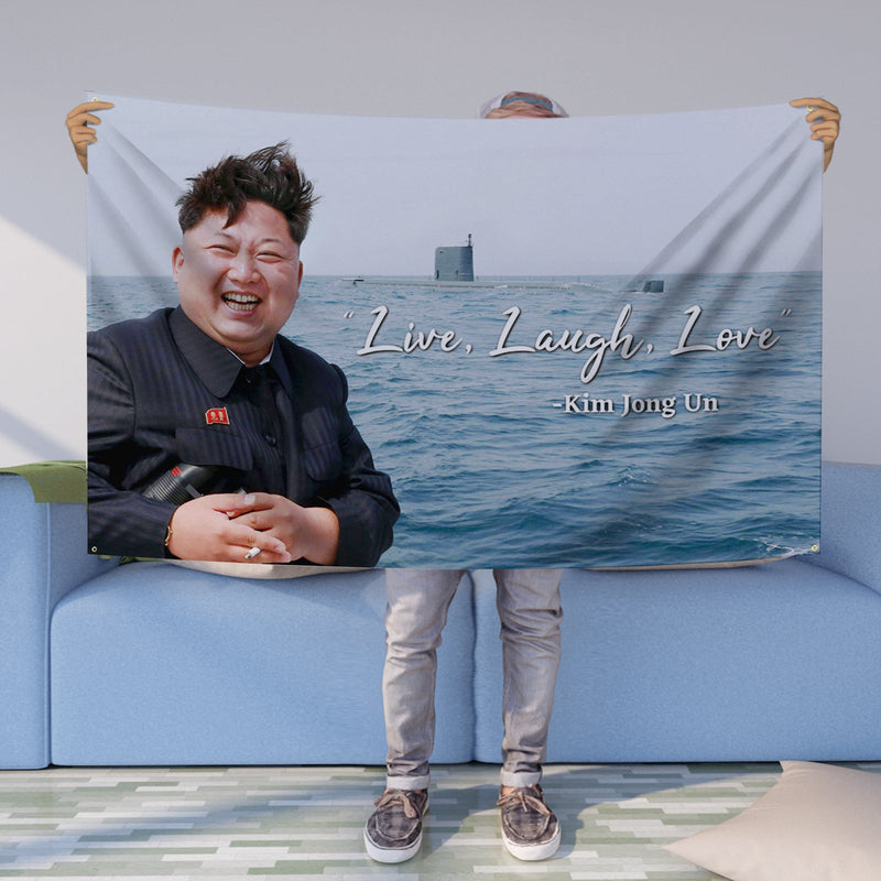 Kim Jong Un Live Laugh Love Banner Flagge 3x5FT Gartenflagge
