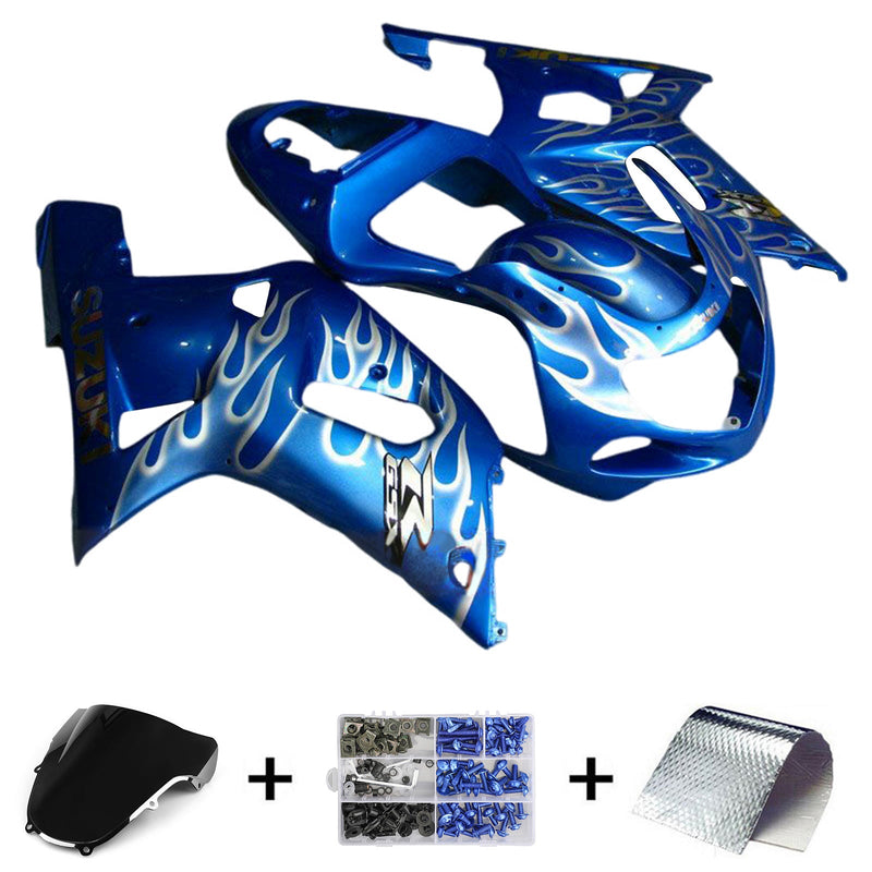 Amotopart Suzuki GSXR1000 2000-2002 K1 K2 kåpa Set Body Plast ABS