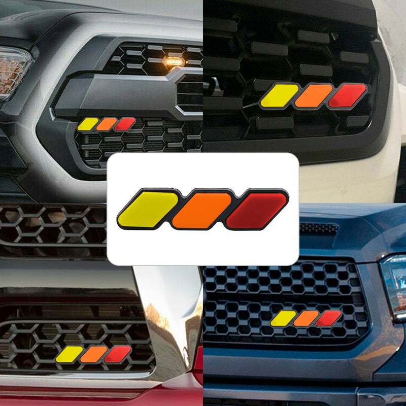 Tri-color Grille Badge Emblem Biltillbehör för Toyota Tacoma TRD Tundra RAV4