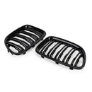 Gloss Black Dual Slats Front Hood Kidney Grill Grill Fit BMW X1 E84 2009-14 SUV Generic