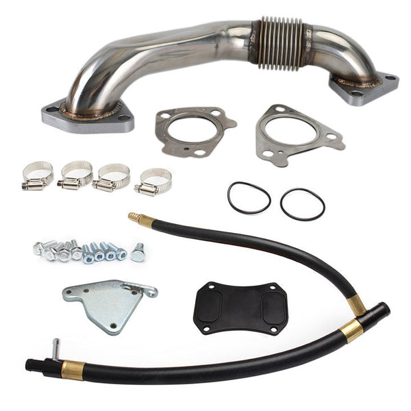 2011-2015 GMC Chevy 6.6L Duramax Diesel EGR Kit de carrera de eliminación y enfriamiento con tubo ascendente