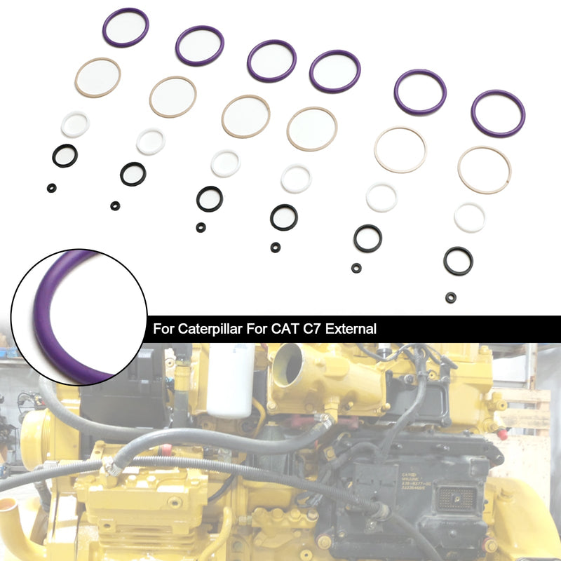 6 peças conjunto de anel em O de vedação do injetor de combustível adequado para Caterpillar C7 adequado para CAT C7 interno