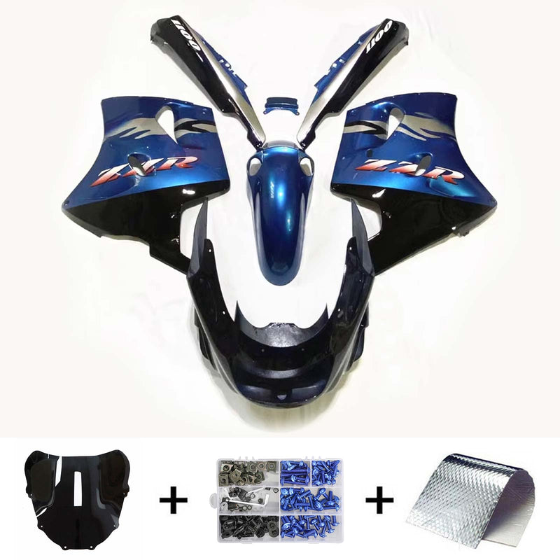 Amotopart Kawasaki ZZR1100 1993-2003 kåpa Set Body Plast